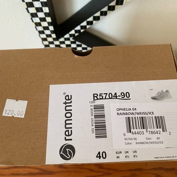 Remonte Ophelia 04 Rainbow Comfort Sneaker R5704-90 Size 40 Almost New In Box! - Picture 12 of 13